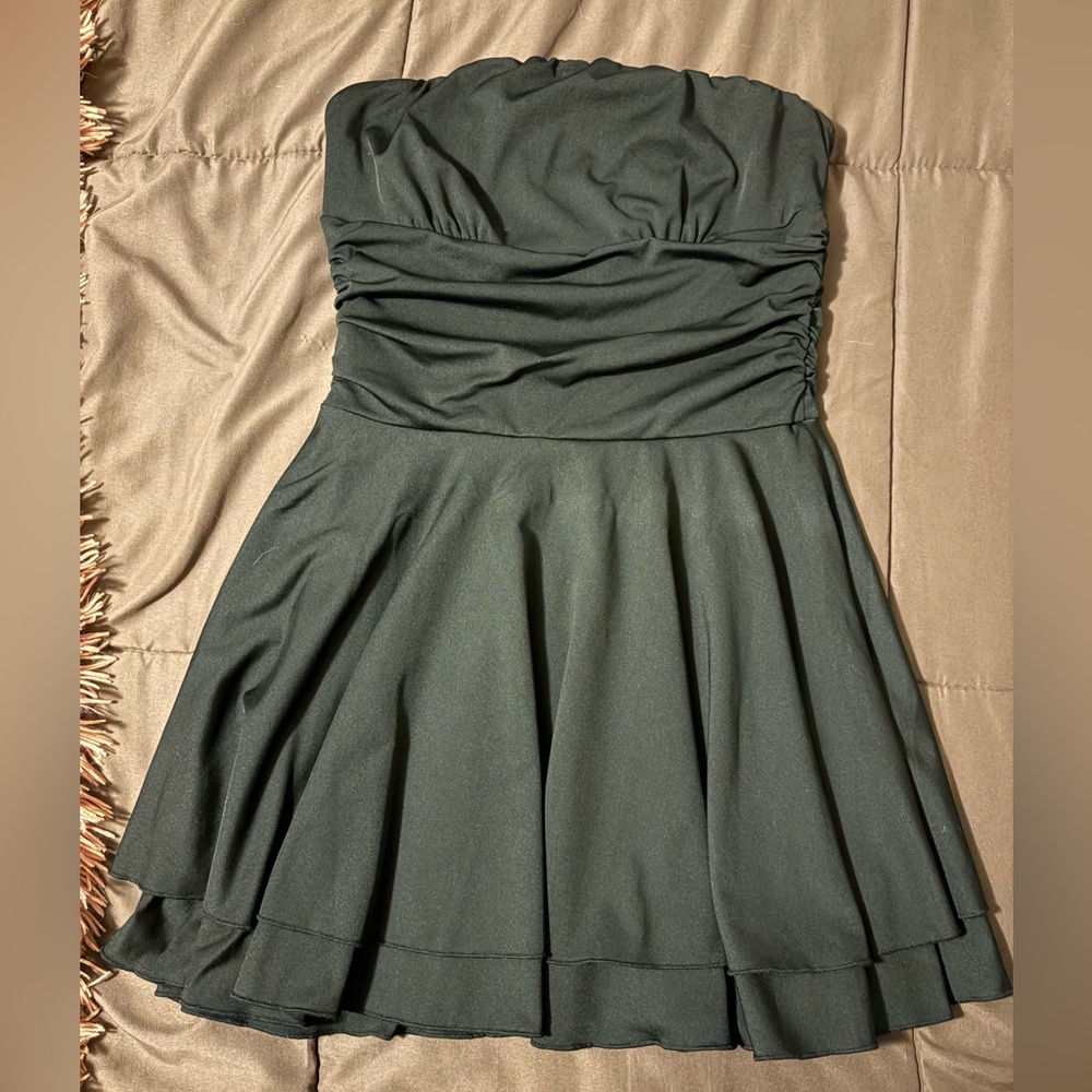 Amazon Strapless Dark Green Dress